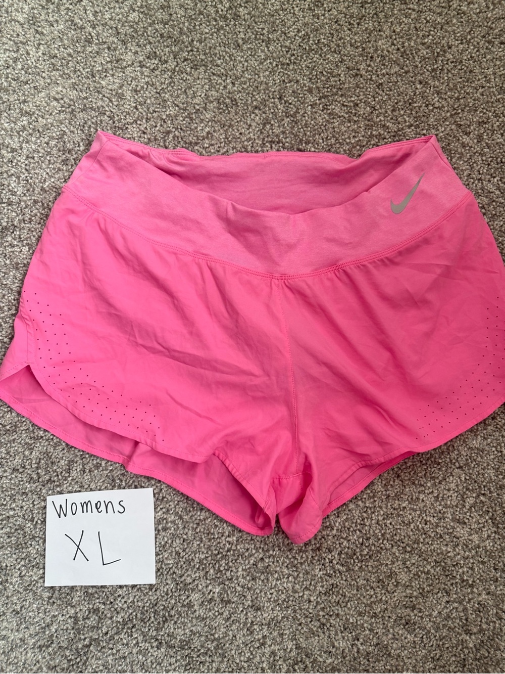 Nike Women’s Hot Pink Athletic Shorts with Reflective Swoosh